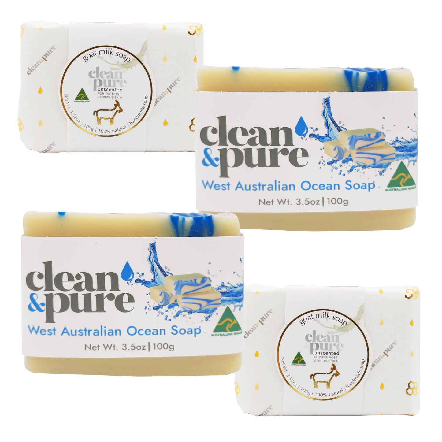 GOAT MILK SOAP & WA OCEAN SOAP 4 PACK