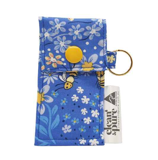 LIP BALM KEYRING POUCH - BLUE BEE