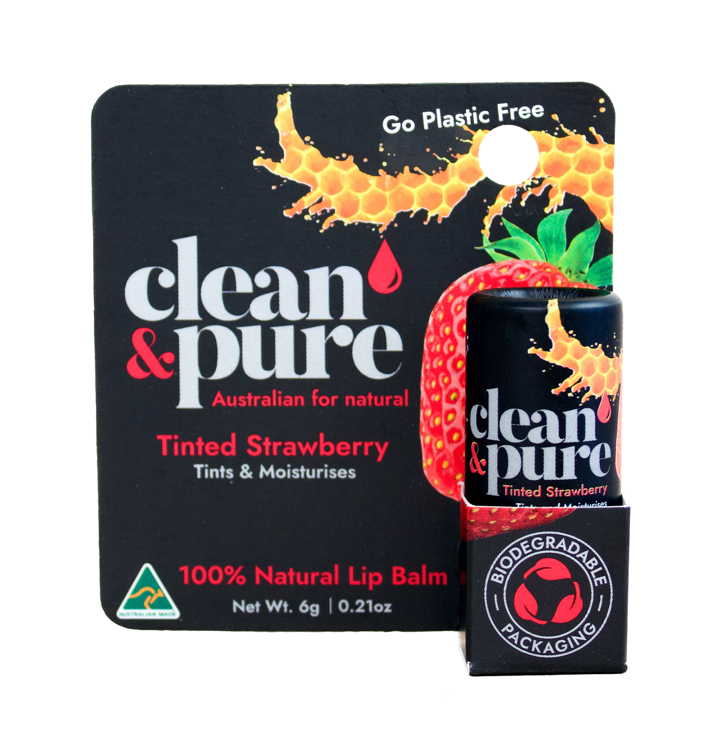 TINTED STRAWBERRY LIP BALM GO PLASTIC FREE