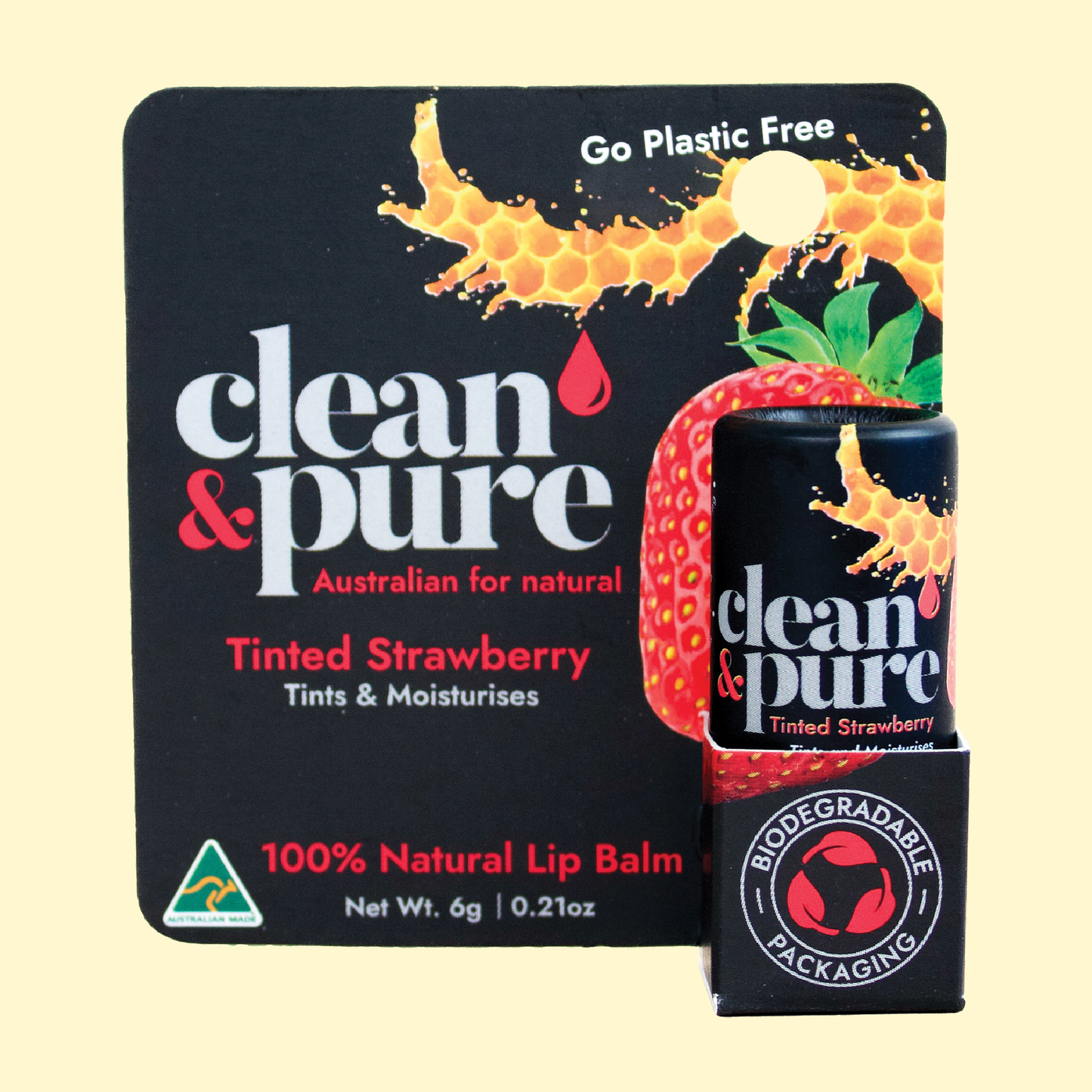 TINTED STRAWBERRY LIP BALM GO PLASTIC FREE