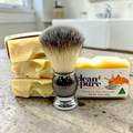 4x MANUKA & CLAY SHAVE BARS WITH 'FREE' SHAVING BRUSH