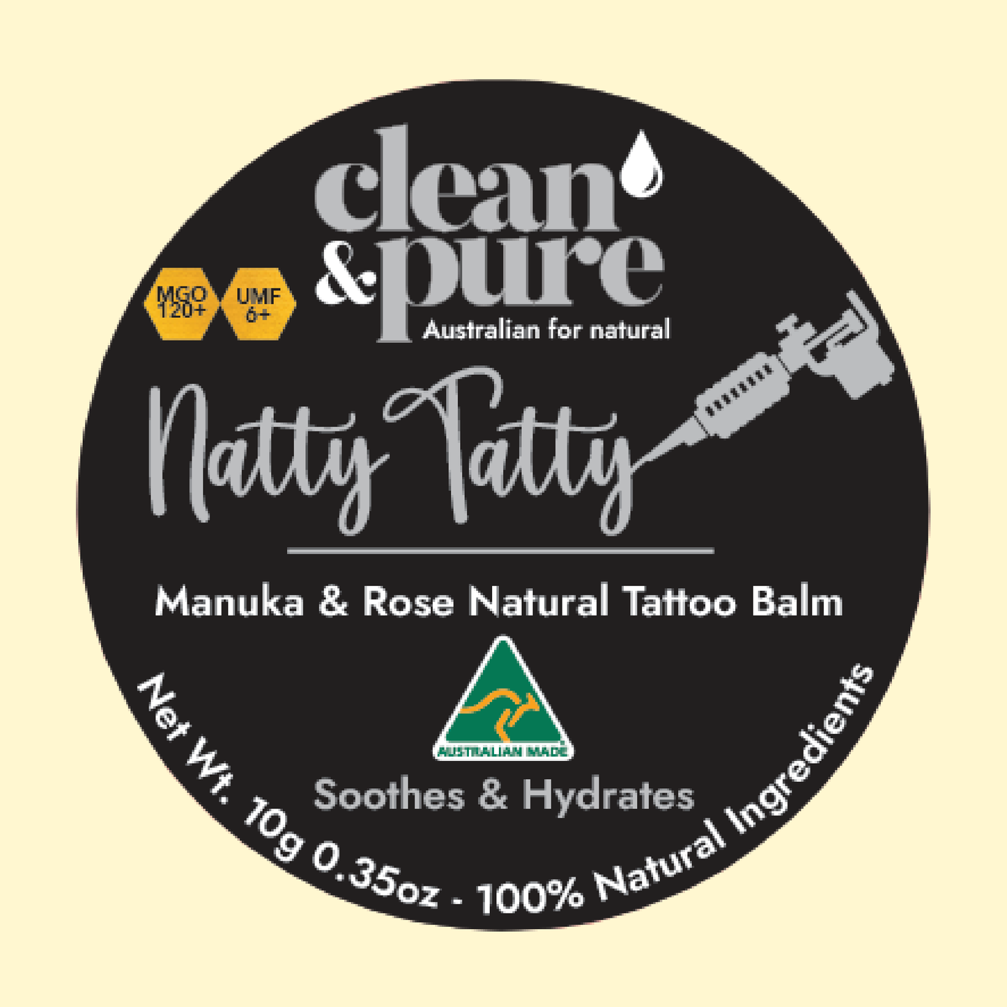 NATTY TATTY MANUKA & ROSE NATURAL TATTOO BALM