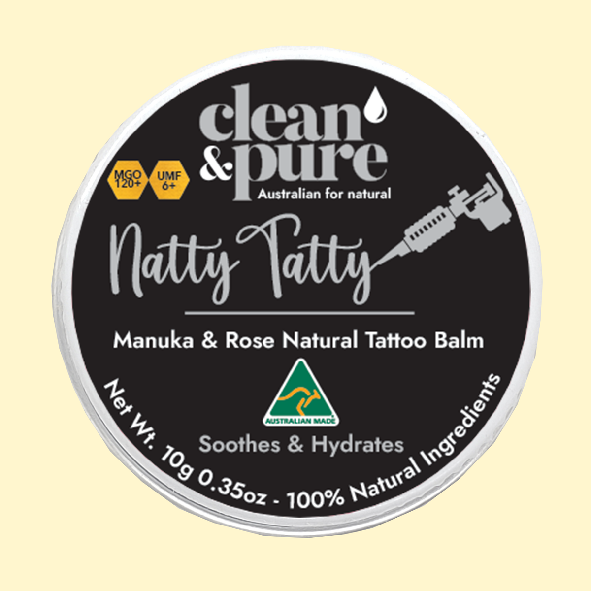 NATTY TATTY MANUKA & ROSE NATURAL TATTOO BALM