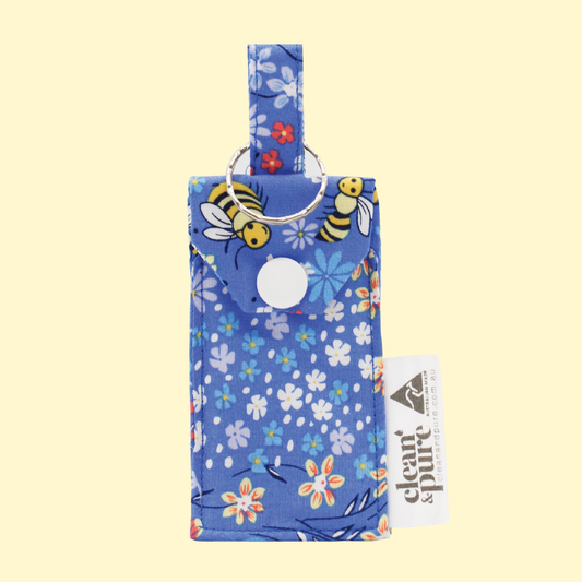 LIP BALM KEYRING POUCH - BLUE BEE