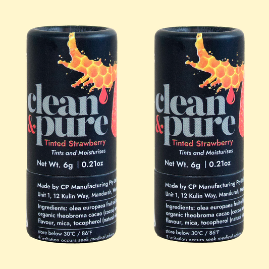 TINTED STRAWBERRY LIP BALM 2 PACK GO PLASTIC FREE